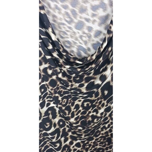Calvin Klein Blouse Top XL Cowl Neck Cheetah Animal Print Mob Wife Safari Tribal - Picture 3 of 5